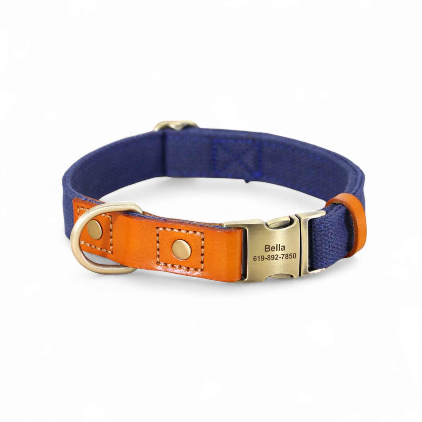 Collar Perro con Nombre y Teléfono | Cuero Autentico y Nylon