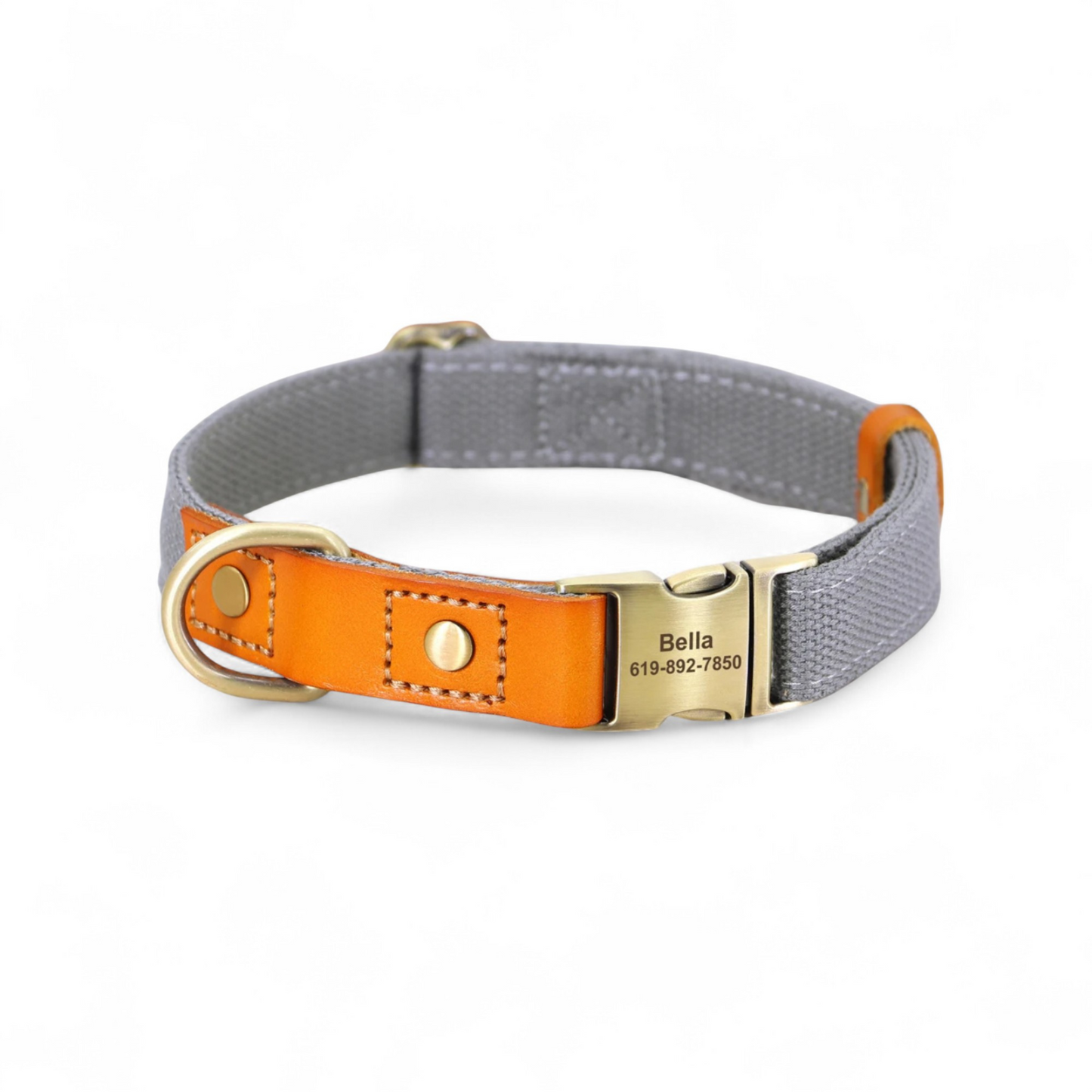 Collar Perro con Nombre y Teléfono | Cuero Autentico y Nylon