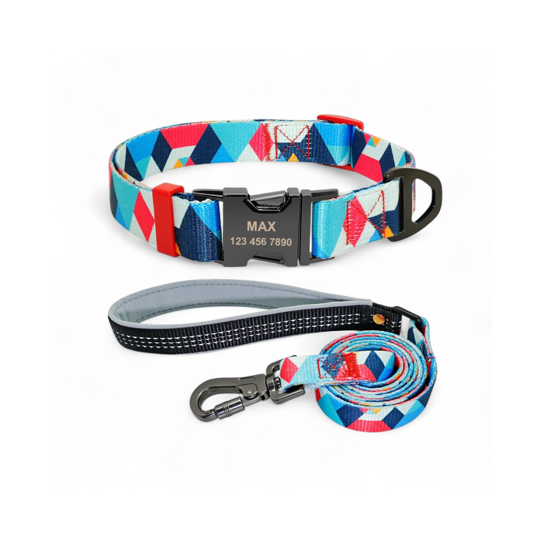 Collar Nylon Perro Personalizado | Set Correa + Collar