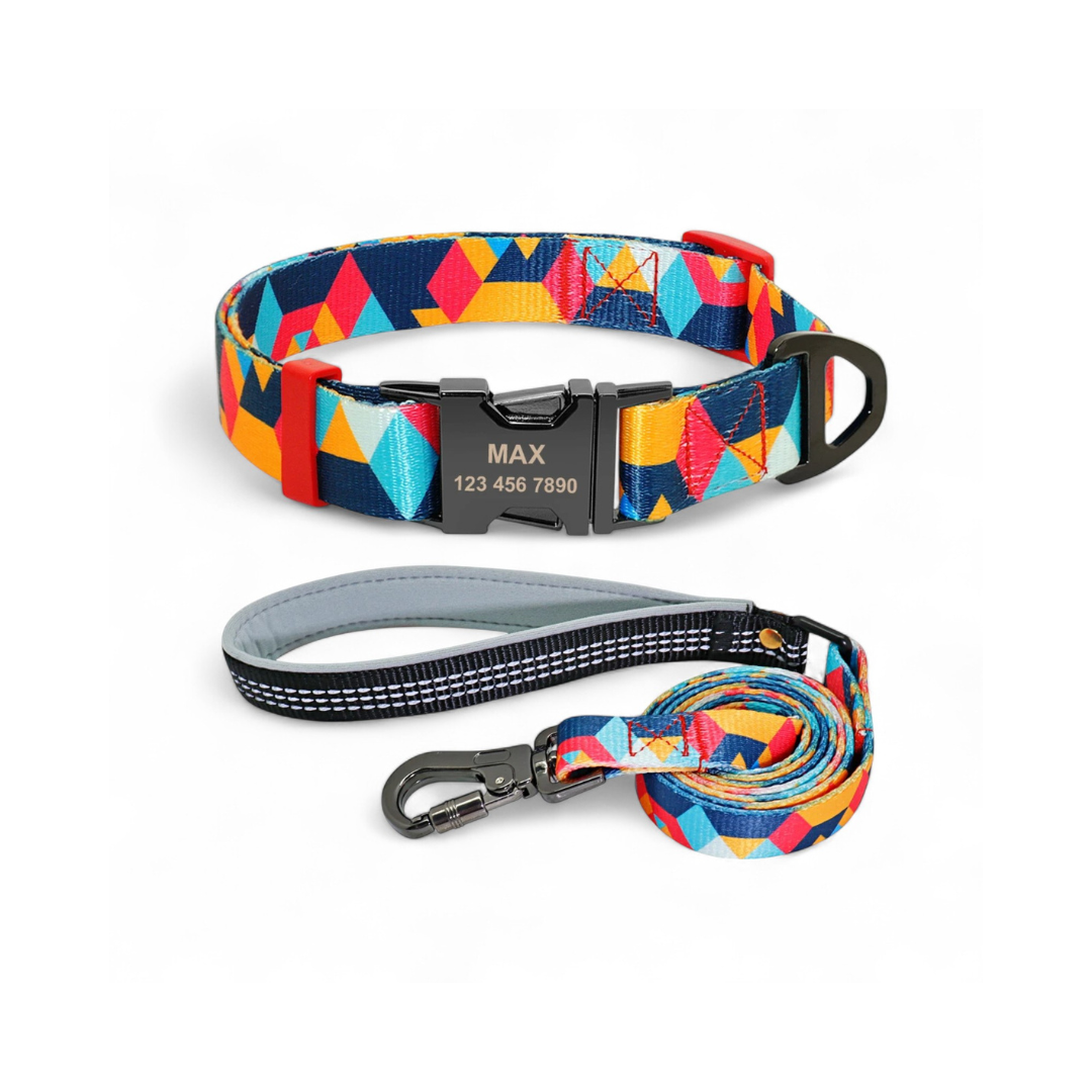 Collar Nylon Perro Personalizado | Set Correa + Collar