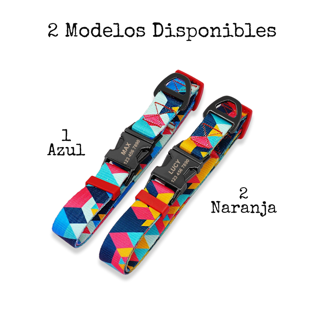 Collar Nylon Perro Personalizado | Set Correa + Collar