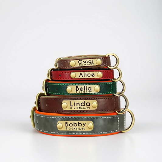 Personalized Dog Collar - PU Leather