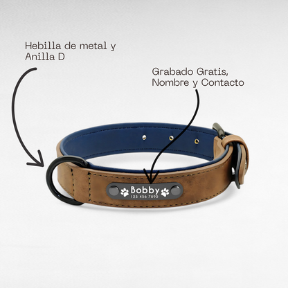 Collar para Perros Personalizados | Collar de Cuero Suave para Perros 